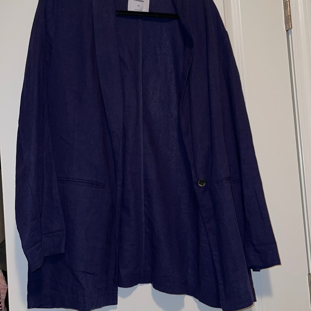 Navy Linen Blazer